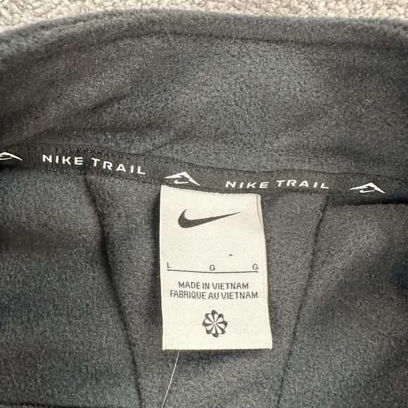 Nike Trail Pullover Mens Large Black Polartec Fleece Jacket FV9962-010 New Tags - Picture 7 of 12